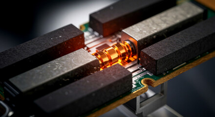 Trapped-Ion Quantum Processor with Glowing Orange Ion Chain and Electrode Assembly