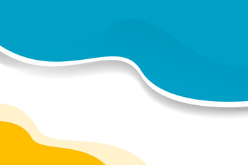 Blue and yellow wave vector background for corporate concept, template, poster, brochure, website, flyer design. Vector illustration	