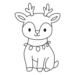 cute reindeer christmas animal icon