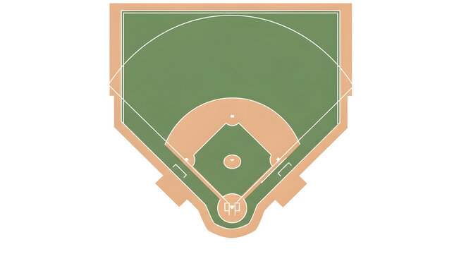 Baseball Field Diagram Illustration Isolated on White Background