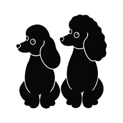 Pair of Toy Poodle Silhouettes – Cute Dog Clipart Set
