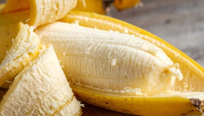 Close-up of peeled banana