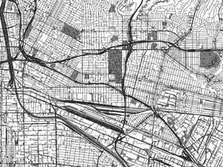 Obraz premium Minimal city map illustration of East Los Angeles, California, in hand-drawn style monochrome with strong gridlines and shaded areas.