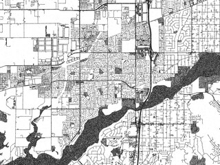 Detailed black and white map of Eastvale, California, designed in a sketch-style illustration for creative use.