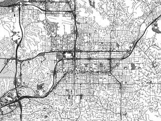 Obraz premium Decorative map of El Cajon, California, rendered in sketch-like monochrome, ideal for posters and travel projects.