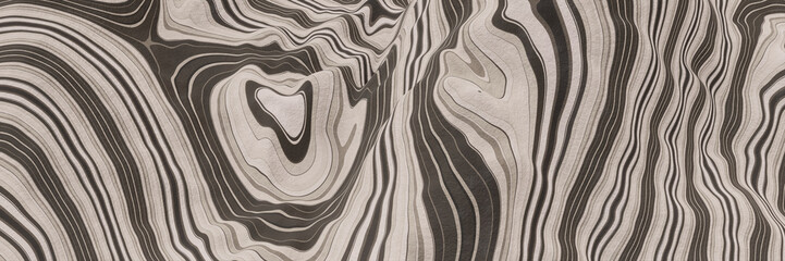 Brown layered stone mountain. Fold in sedimentary rock