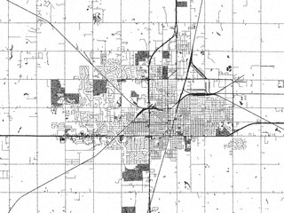 Naklejka premium Artistic city map of Enid, Oklahoma, created in hand-drawn black and white for editorial or decorative projects.