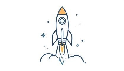 Simple rocket launch graphic