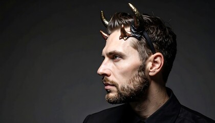 Man with devil horns