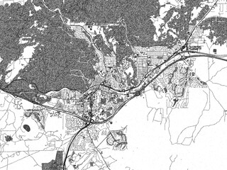 Fototapeta premium Decorative map of Flagstaff, Arizona, in hand-drawn digital style, balancing urban detail with a monochrome look.