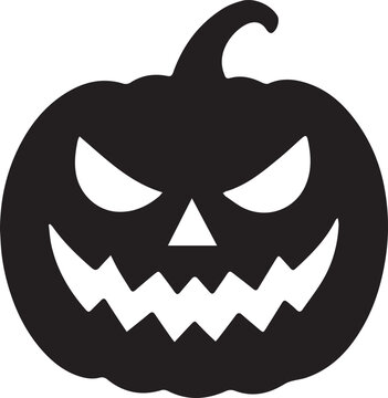 Spooky Pumpkin Illustration &ndash; Scary Halloween Jack O&rsquo; Lantern Design