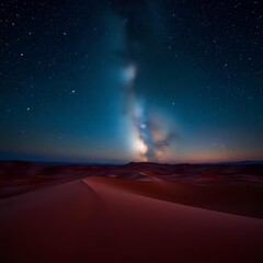 Starry Night over Desert Sand Dunes