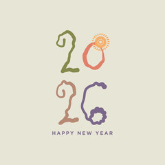 Happy new year 2026 Indian Theme. Abstract 2026 Happy New Year Logo Concept
