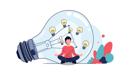 Creative thinking mindful meditation ideas generating insightful concepts for innovation