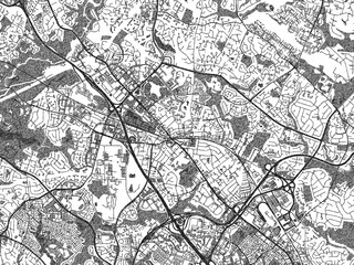 Artistic city map of Gaithersburg, Maryland, created in hand-drawn black and white for editorial or decorative projects.