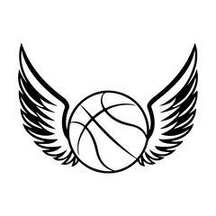 Basketball with outstretched wings emblem