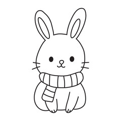 cute rabbit with scarf and scarf
