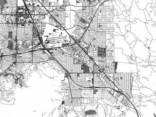 Fototapeta premium Minimal city map illustration of Henderson, Nevada, in hand-drawn style monochrome with strong gridlines and shaded areas.