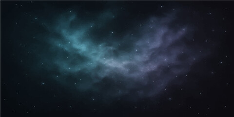 A stunning blue galaxy with bright stars and swirling nebulae creates an abstract space fantasy background