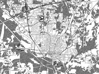 Fototapeta premium Decorative map of Jackson, Tennessee, in hand-drawn digital style, balancing urban detail with a monochrome look.