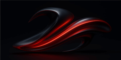 Dynamic fractal fire lines glow against a black backdrop, creating a vibrant red smoke wave effect