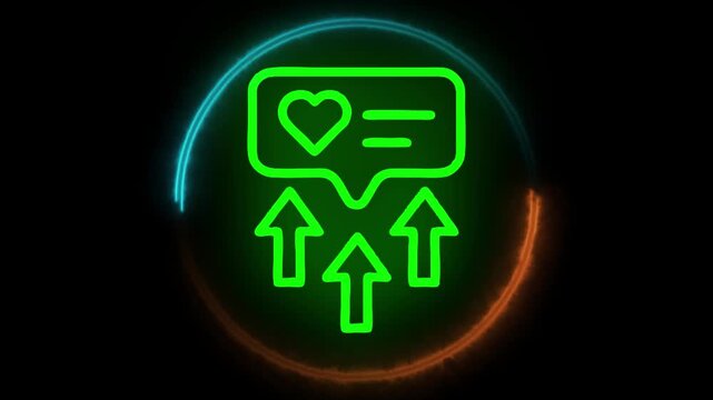 Glowing neon crash consolidator on black background. HAD Video motion graphic animation