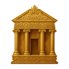 Obraz premium PNG Ornate golden ancient temple illustration.