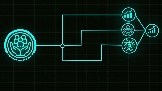 Business process automation, industrial technology innovation, optimization concept.