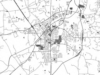 Obraz premium Black and white sketch-style map of kilgore, Texas, designed digitally with fine details and bold textures.