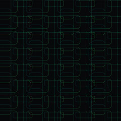 Fototapeta premium Teal Grid Rounded Square Pattern.