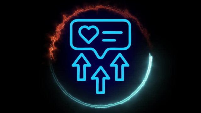 Glowing neon crash icon ck isolated on black background. HA Video motion graphic animation