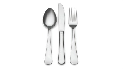 Silverware set against white background