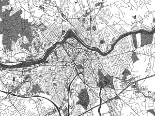 Obraz premium Detailed black and white map of Lowell, Massachusetts, designed in a sketch-style illustration for creative use.