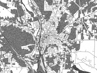 Fototapeta premium Sketch-style city map of Meadville, Pennsylvania, in monochrome black and white, perfect for wall art and editorial use.