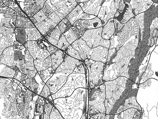 Obraz premium Poster-ready city map of Mission_Viejo, California, in black and white sketch-like style with detailed street layouts.