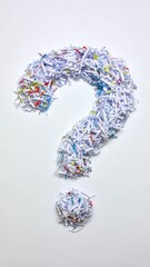 Shredded paper question mark