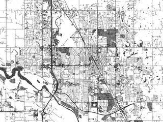 Obraz premium Black and white city map of Norman, Oklahoma, illustrated with fine detail and sketch textures.