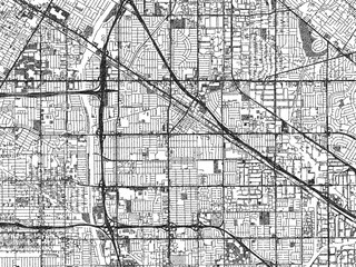 Obraz premium Stylized monochrome city map of Norwalk, California, created in a hand-drawn digital style with bold lines and shaded textures.