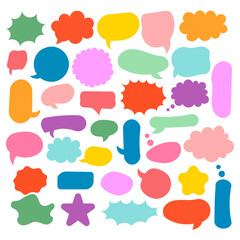 Set of Cute and Colorful Speech Bubbles