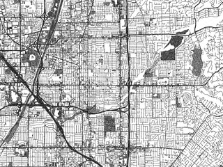 Obraz premium Sketch-style city map of Orange, California, in monochrome black and white, perfect for wall art and editorial use.