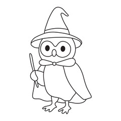 vector illustration of a owl in a hat