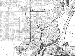 Fototapeta premium Artistic city map of Rio Rancho New, Mexico, drawn in a black and white sketch-like style, ideal for posters and wall art.