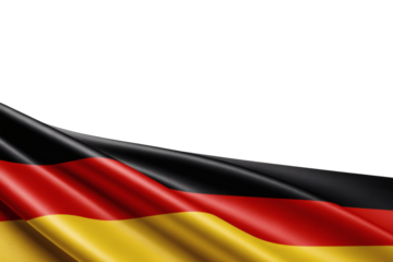 Realistic Germany Flag Waving Gently with Ample Copy Space at the Top on transparent background