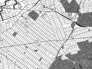 Obraz premium Hand-drawn style black and white city map illustration of Ridgewood, New York, with detailed streets and shaded textures.