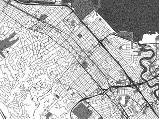 Obraz premium Decorative map of San Mateo, California, rendered in sketch-like monochrome, ideal for posters and travel projects.
