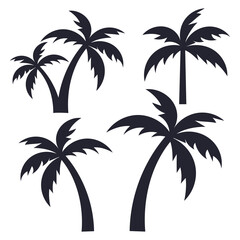 Set of Palm Tree Silhouettes