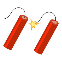 vector illustration of lit and unlit explosive