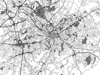 Obraz premium Sketch-style city map of Spartanburg South, Carolina, in monochrome black and white, perfect for wall art and editorial use.
