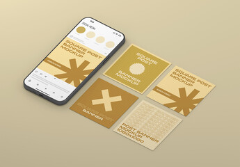 Social Media Square Posts Banners Mockup