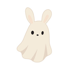 ghost cartoon character isolated on white background. cute cartoon halloween illustration